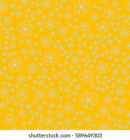 New simple abstract geometric seamless pattern with flower for background. Geometric backdrop with flower silhouette.