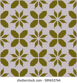 New simple abstract geometric seamless pattern with flower for background. Geometric backdrop with flower silhouette.