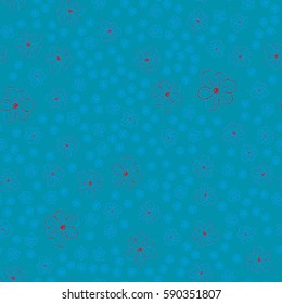 New simple abstract geometric seamless pattern with flower for background. Geometric backdrop with flower silhouette.