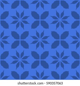 New simple abstract geometric seamless pattern with flower for background. Geometric backdrop with flower silhouette.