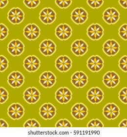 New simple abstract geometric seamless pattern with flower for background. Geometric backdrop with flower silhouette.