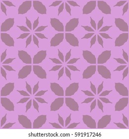 New simple abstract geometric seamless pattern with flower for background. Geometric backdrop with flower silhouette.