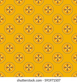 New simple abstract geometric seamless pattern with flower for background. Geometric backdrop with flower silhouette.