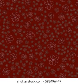 New simple abstract geometric seamless pattern with flower for background. Geometric backdrop with flower silhouette.