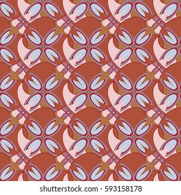 New simple abstract geometric seamless pattern with flower for background. Geometric backdrop with flower silhouette.