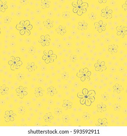 New simple abstract geometric seamless pattern with flower for background. Geometric backdrop with flower silhouette.
