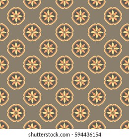 New simple abstract geometric seamless pattern with flower for background. Geometric backdrop with flower silhouette.