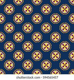 New simple abstract geometric seamless pattern with flower for background. Geometric backdrop with flower silhouette.