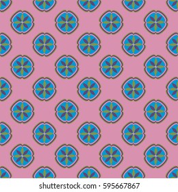 New simple abstract geometric seamless pattern with flower for background. Geometric backdrop with flower silhouette.