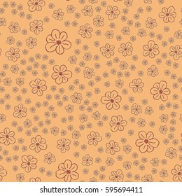 New simple abstract geometric seamless pattern with flower for background. Geometric backdrop with flower silhouette.