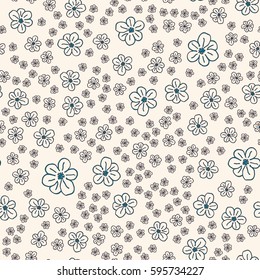 New simple abstract geometric seamless pattern with flower for background. Geometric backdrop with flower silhouette.