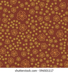 New simple abstract geometric seamless pattern with flower for background. Geometric backdrop with flower silhouette.