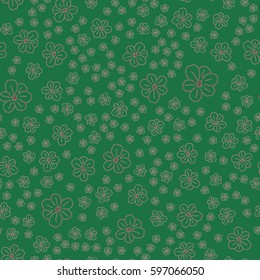 New simple abstract geometric seamless pattern with flower for background. Geometric backdrop with flower silhouette.