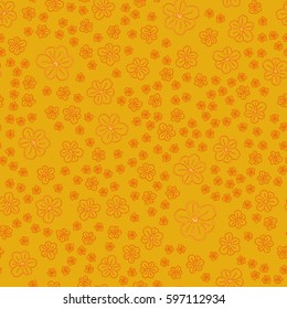 New simple abstract geometric seamless pattern with flower for background. Geometric backdrop with flower silhouette.