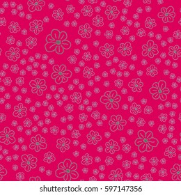 New simple abstract geometric seamless pattern with flower for background. Geometric backdrop with flower silhouette.