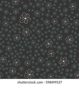 New simple abstract geometric seamless pattern with flower for background. Geometric backdrop with flower silhouette.