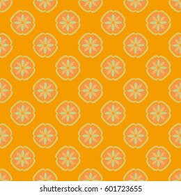 New simple abstract geometric seamless pattern with flower for background. Geometric backdrop with flower silhouette.