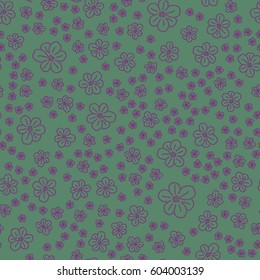 New simple abstract geometric seamless pattern with flower for background. Geometric backdrop with flower silhouette.