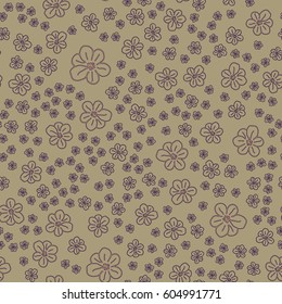 New simple abstract geometric seamless pattern with flower for background. Geometric backdrop with flower silhouette.