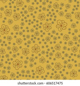 New simple abstract geometric seamless pattern with flower for background. Geometric backdrop with flower silhouette.