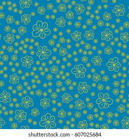 New simple abstract geometric seamless pattern with flower for background. Geometric backdrop with flower silhouette.