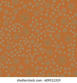 New simple abstract geometric seamless pattern with flower for background. Geometric backdrop with flower silhouette.