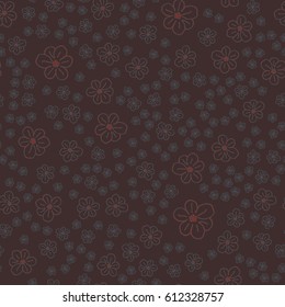 New simple abstract geometric seamless pattern with flower for background. Geometric backdrop with flower silhouette.