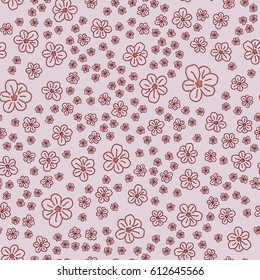 New simple abstract geometric seamless pattern with flower for background. Geometric backdrop with flower silhouette.