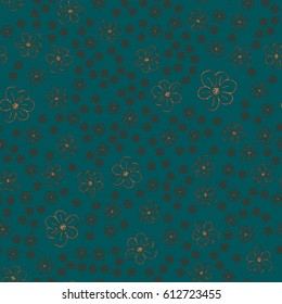 New simple abstract geometric seamless pattern with flower for background. Geometric backdrop with flower silhouette.