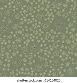 New simple abstract geometric seamless pattern with flower for background. Geometric backdrop with flower silhouette.