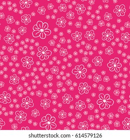 New simple abstract geometric seamless pattern with flower for background. Geometric backdrop with flower silhouette.