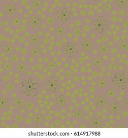 New simple abstract geometric seamless pattern with flower for background. Geometric backdrop with flower silhouette.