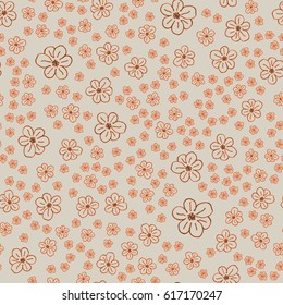 New simple abstract geometric seamless pattern with flower for background. Geometric backdrop with flower silhouette.