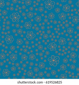 New simple abstract geometric seamless pattern with flower for background. Geometric backdrop with flower silhouette.