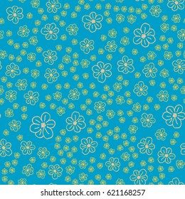 New simple abstract geometric seamless pattern with flower for background. Geometric backdrop with flower silhouette.