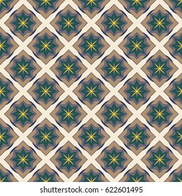 New simple abstract geometric seamless pattern with flower for background. Geometric backdrop with flower silhouette.