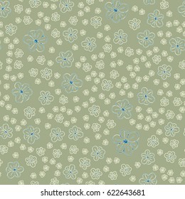 New simple abstract geometric seamless pattern with flower for background. Geometric backdrop with flower silhouette.