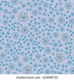 New simple abstract geometric seamless pattern with flower for background. Geometric backdrop with flower silhouette.
