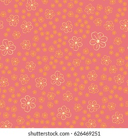 New simple abstract geometric seamless pattern with flower for background. Geometric backdrop with flower silhouette.