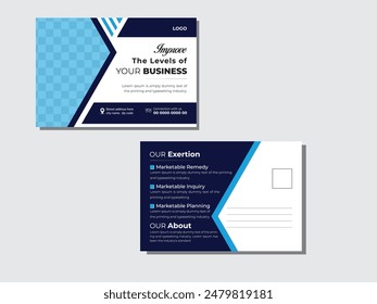New Simple and Clean Modern Minimal Postcard Template,   stylish 
 Corporate postcard design template. Business Postcard Layout