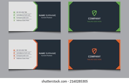 Nuevo diseño de tarjetas de negocios moderno y exclusivo de la empresa. Elegante nombre creativo empresa minimalista diseño de plantillas de tarjetas de negocios profesionales. 