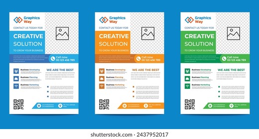 New simple flyer design multiple color a4 size, ready to print. Business flyer brochure.
