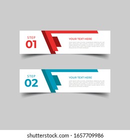 Nuevo diseño simple de plantillas de infografía. Concepto de negocio informativo con 2 opciones, pasos o procesos. Diseño geométrico abstracto para el diseño del flujo de trabajo, diagrama, sitio web, informe anual en azul rojo.