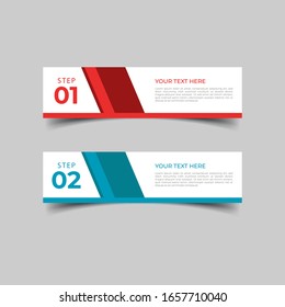 Nuevo diseño simple de plantillas de infografía. Concepto de negocio informativo con 2 opciones, pasos o procesos. Diseño geométrico abstracto para el diseño del flujo de trabajo, diagrama, sitio web, informe anual en azul rojo.