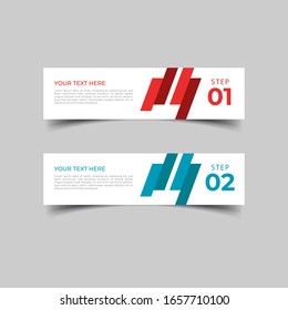 Nuevo diseño simple de plantillas de infografía. Concepto de negocio informativo con 2 opciones, pasos o procesos. Diseño geométrico abstracto para el diseño del flujo de trabajo, diagrama, sitio web, informe anual en azul rojo.