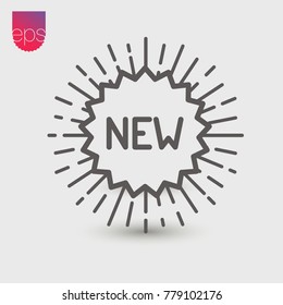 New simple Vector Icon. Vector emblem isolated on grey backgroun