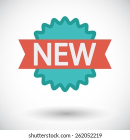 New. Single flat icon on white background. Vector illustration.