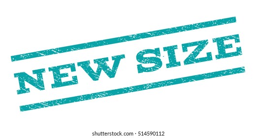 New Size watermark stamp. Text tag between parallel lines with grunge design style. Rubber seal stamp with scratched texture. Vector color ink imprint on a white background.