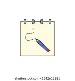 Nuevo icono de tipo de Vector de cuaderno de bocetos