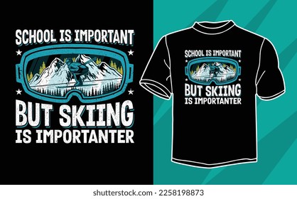 new ski t shirt design for ski lover